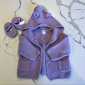 NWT 6-12mo Gap Baby purple knit sweater & booties